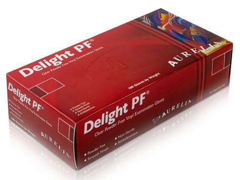 Delight Vinyl Gloves Clear Powder Free Large x 100